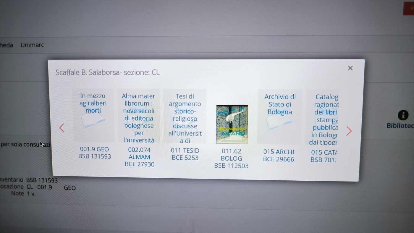 Il catalogo della biblioteca Salaborsa